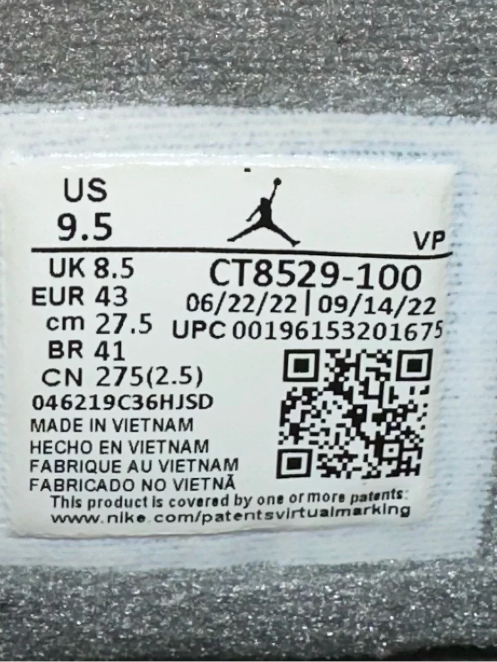 2023 Air Jordan 6 Retro Cool Grey Size 9.5